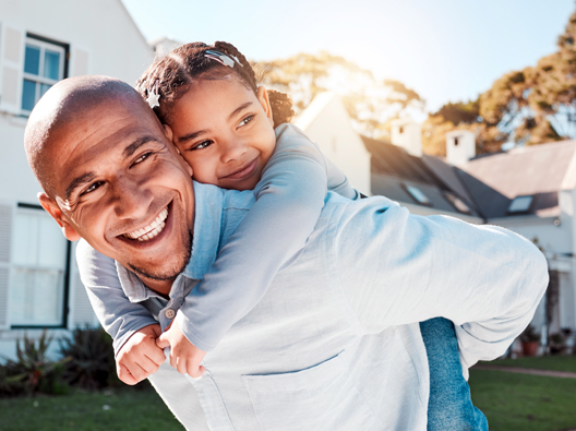 Happy father with daughter