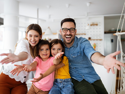 Happy family at home